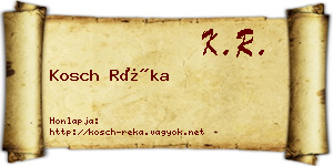 Kosch Réka névjegykártya