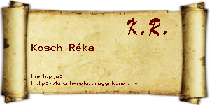 Kosch Réka névjegykártya